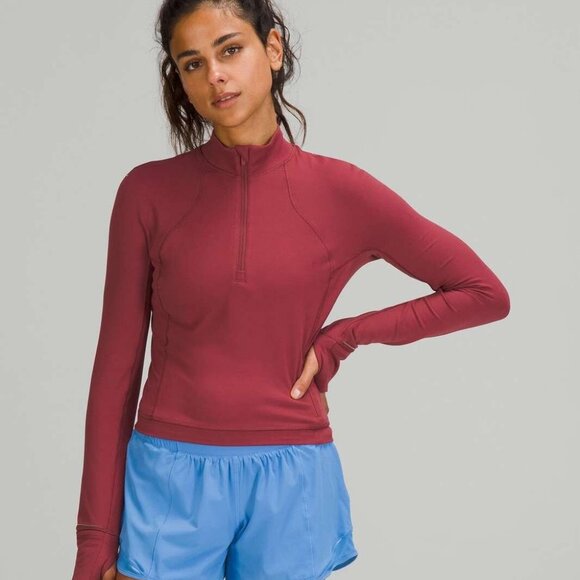 It's Rulu Run Cropped / Crop Half Zip Mulled Wine / MLWI - Picture 1 of 8